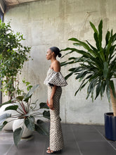 Load image into Gallery viewer, Jacquard Damask Trousers in Black and White | House of Akachi