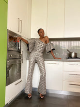 Load image into Gallery viewer, Jacquard Damask Trousers in Black and White | House of Akachi