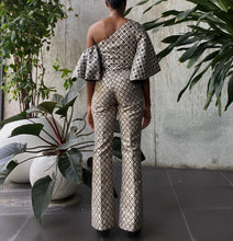 Load image into Gallery viewer, Jacquard Damask Trousers in Black and White | House of Akachi
